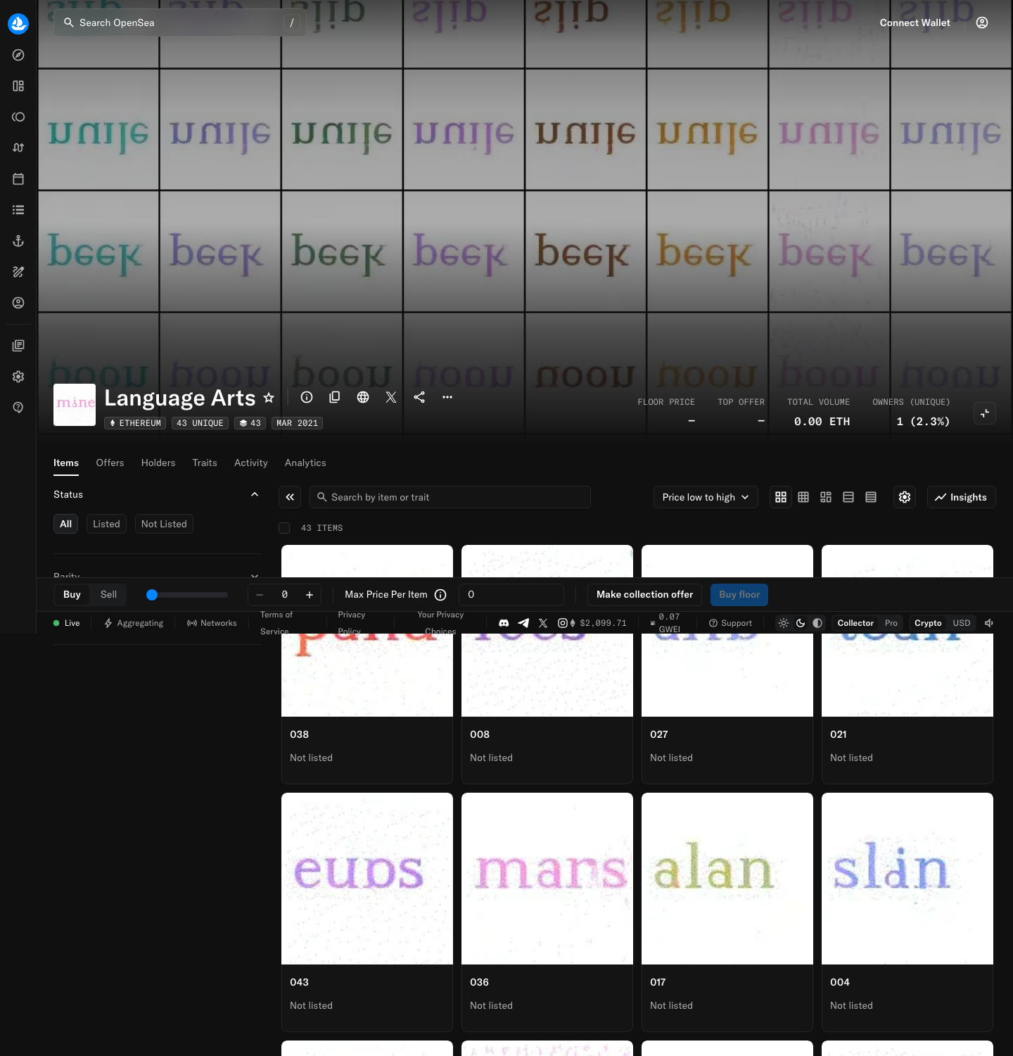 Language Arts collection on OpenSea